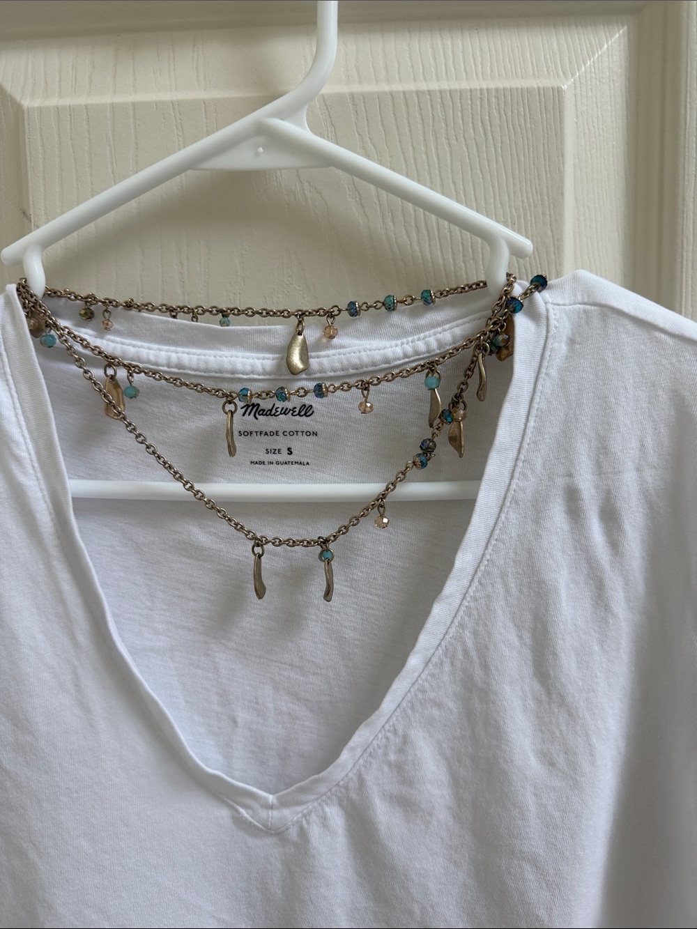LOFT Gold Layered Necklace with Turquoise Beads